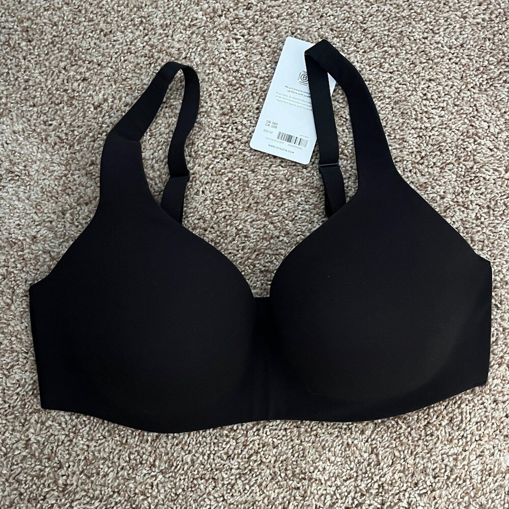 Athleta Ritual T-shirt Bra 38D Black Women's NWT